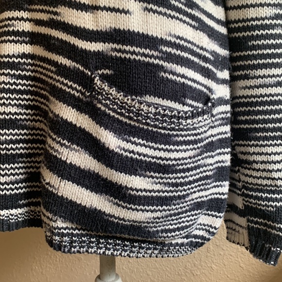 LUCKY BRAND BLUE WHITE STRIPE COWL NECK TUNIC SWEATER WOMENS S - Picture 4 of 7